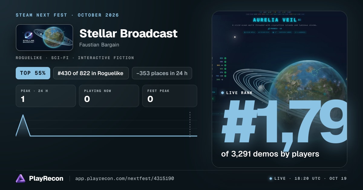 Stellar Broadcast in Steam Next Fest