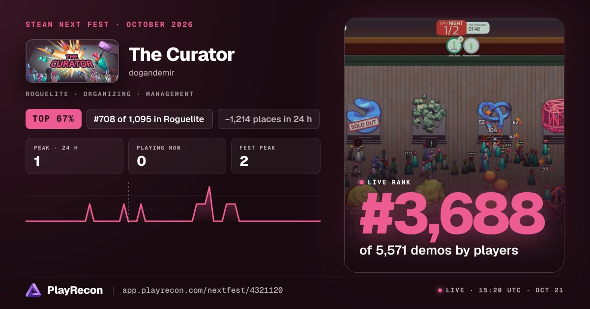 The Curator in Steam Next Fest