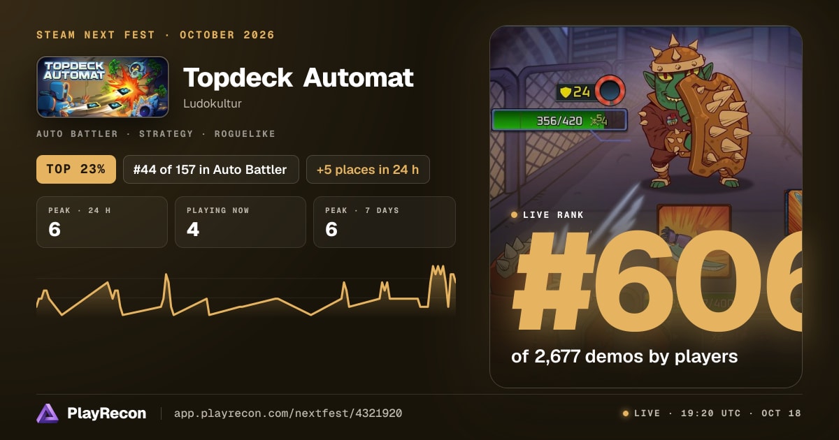 Topdeck Automat in Steam Next Fest