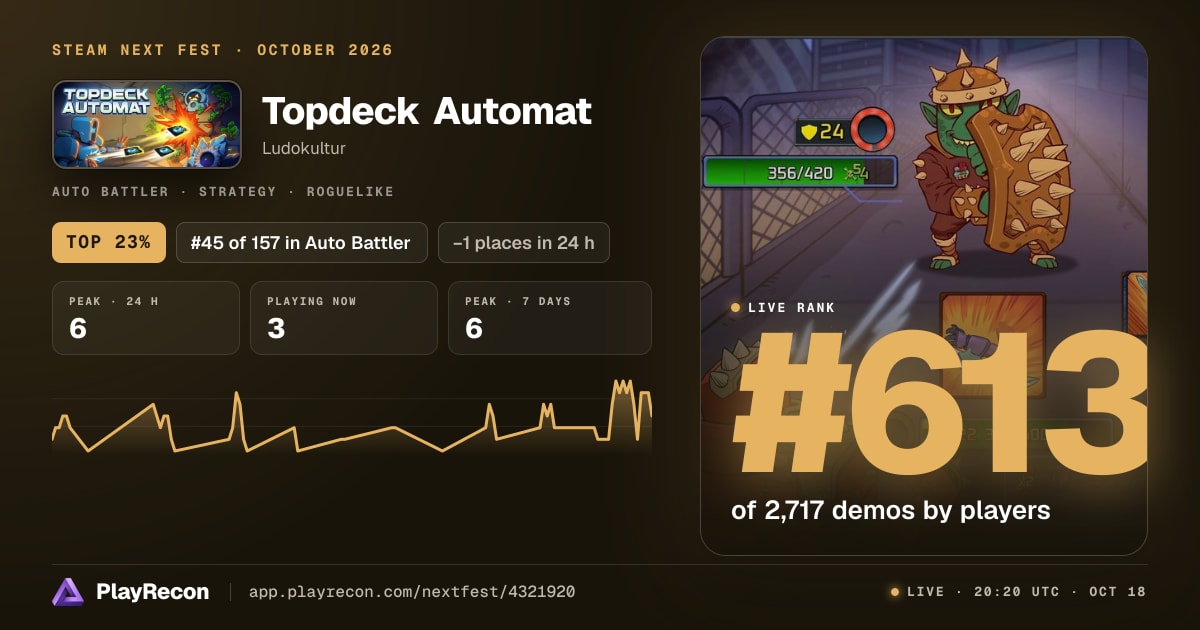 Topdeck Automat au Steam Next Fest