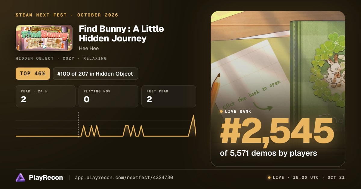 Find Bunny : A Little Hidden Journey au Steam Next Fest
