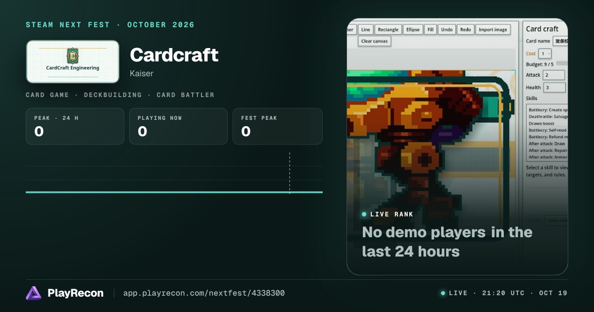 Cardcraft im Steam Next Fest