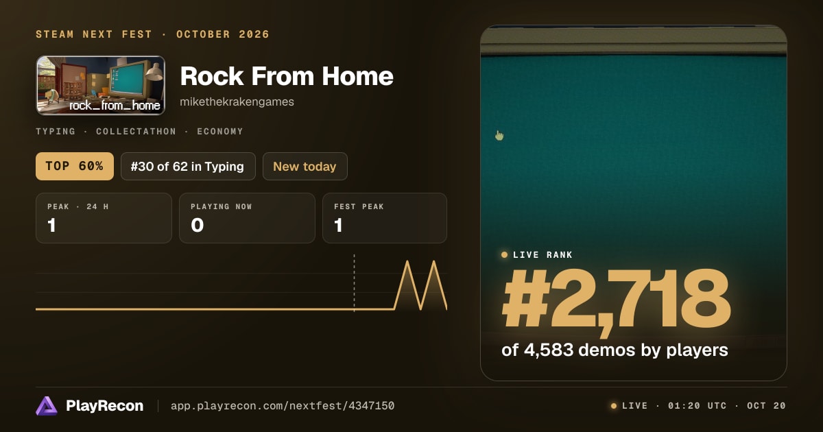 Rock From Home allo Steam Next Fest