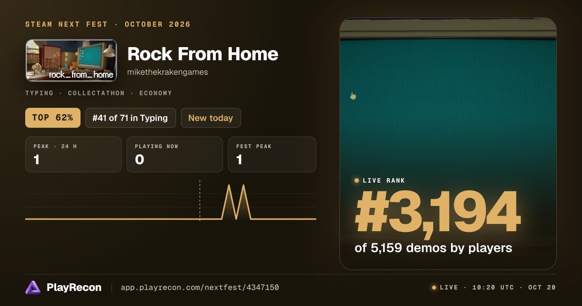 Rock From Home im Steam Next Fest