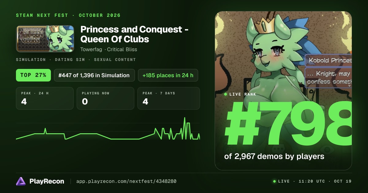 Princess and Conquest - Queen Of Clubs in Steam Next Fest
