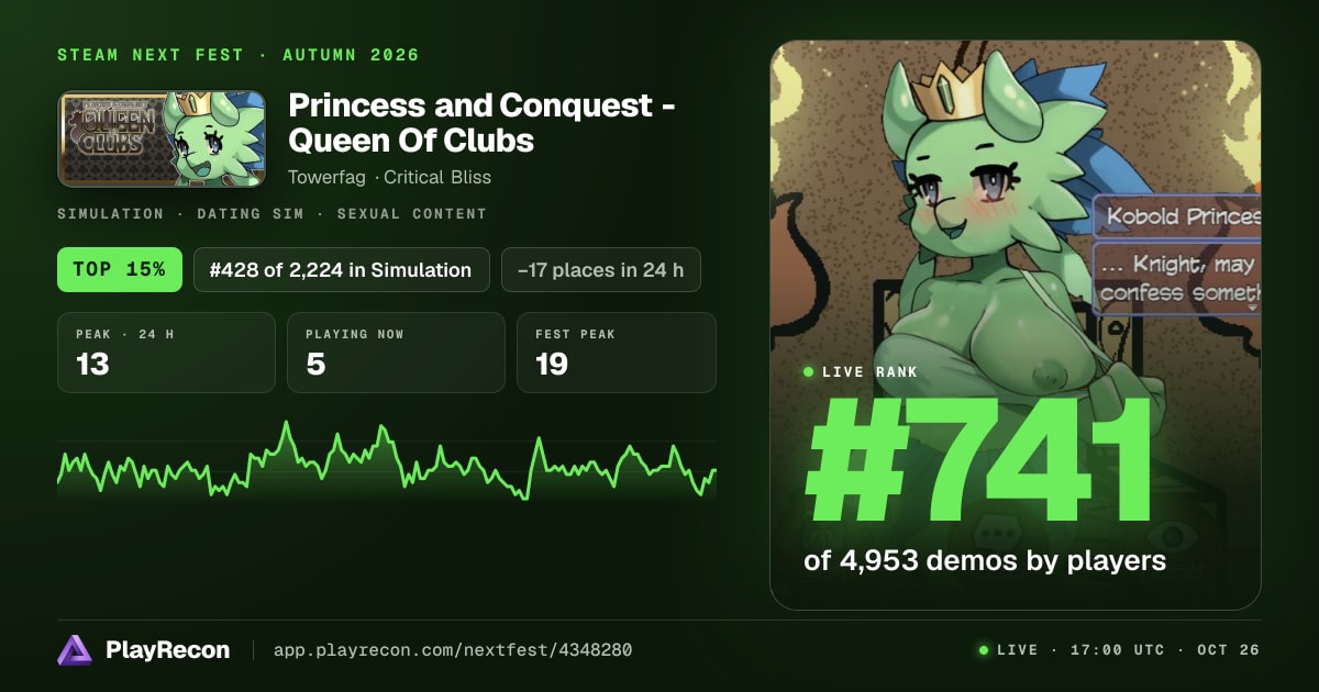 Princess and Conquest - Queen Of Clubs in Steam Next Fest