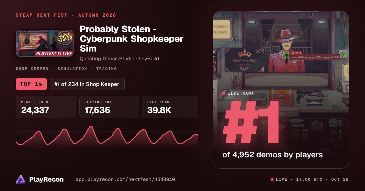 Probably Stolen - Cyberpunk Shopkeeper Sim im Steam Next Fest