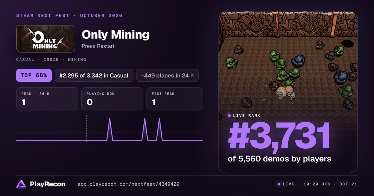 Only Mining in Steam Next Fest