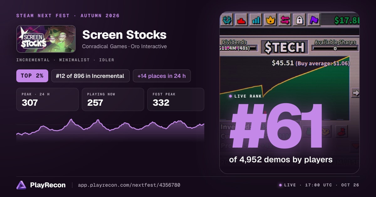 Screen Stocks in Steam Next Fest