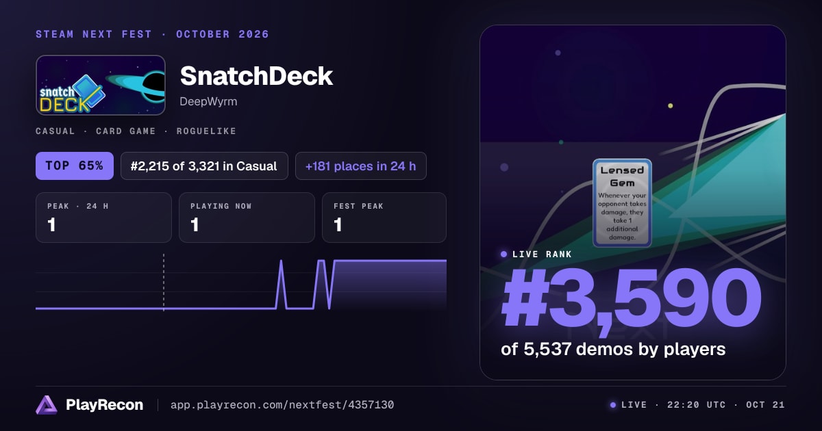 SnatchDeck im Steam Next Fest