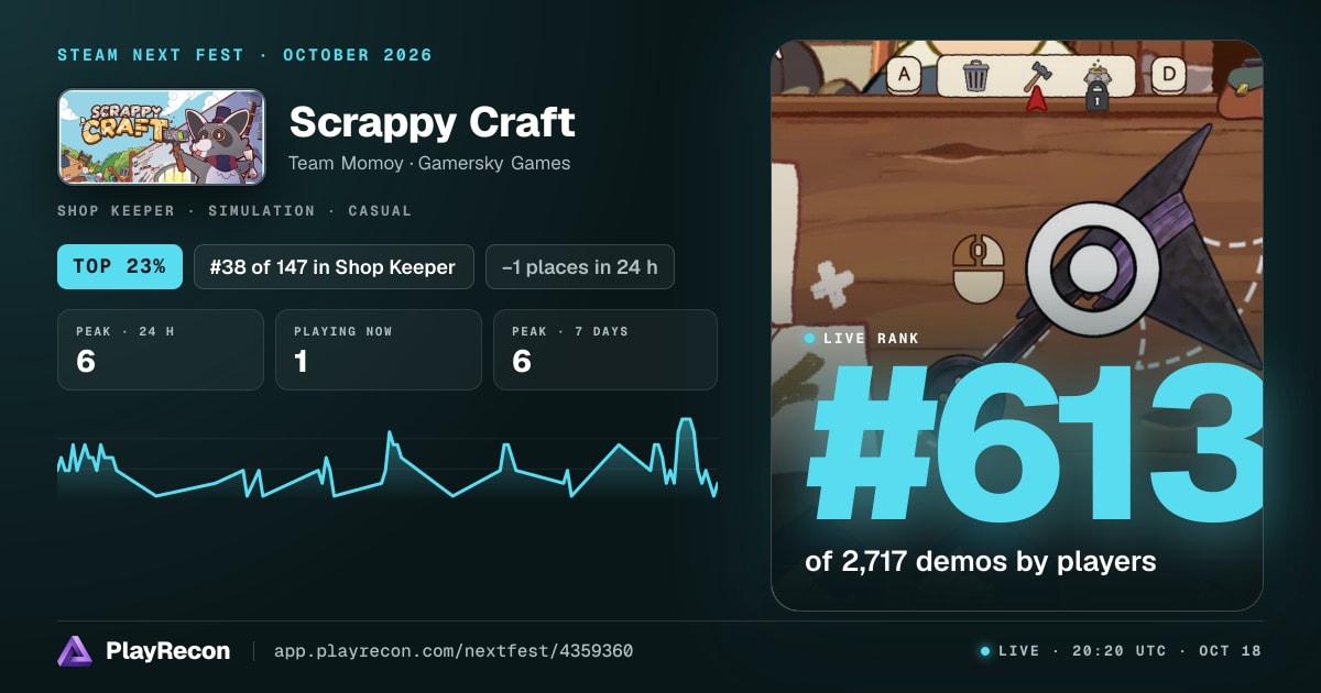 Scrappy Craft in Steam Next Fest