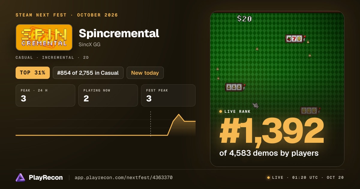 Spincremental im Steam Next Fest