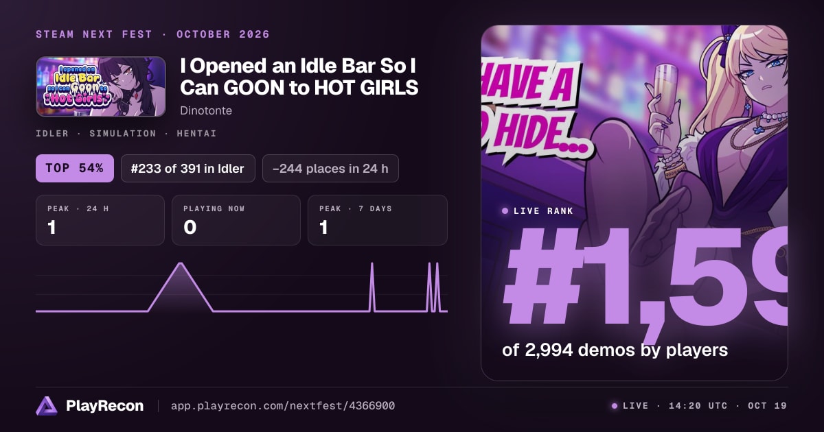 I Opened an Idle Bar So I Can GOON to HOT GIRLS in Steam Next Fest