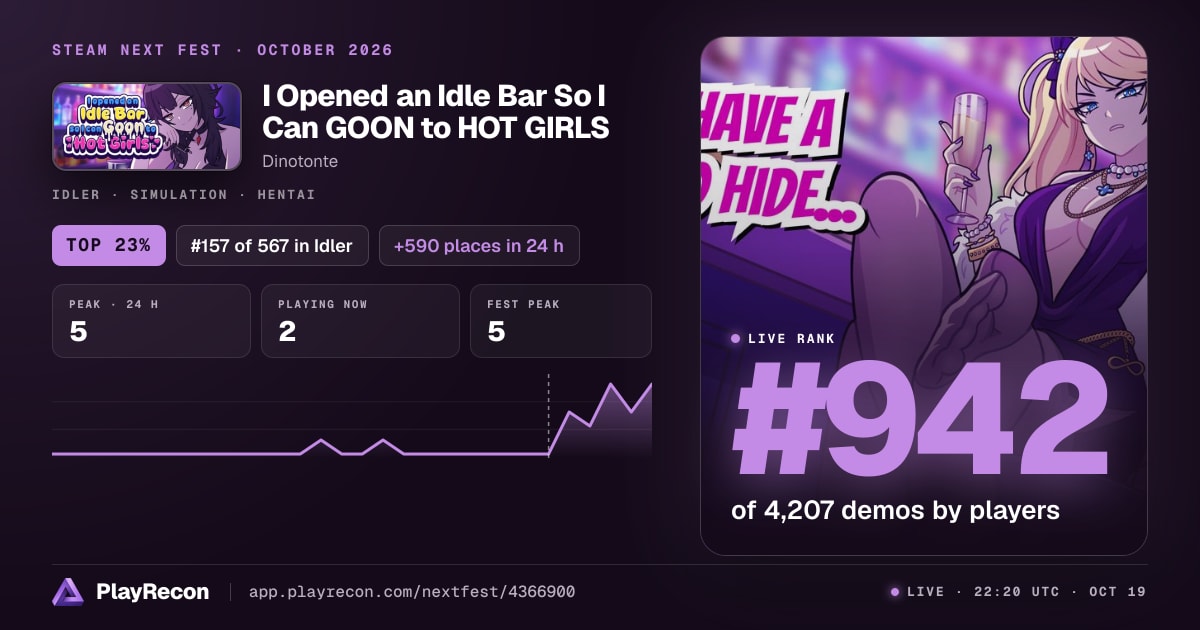 I Opened an Idle Bar So I Can GOON to HOT GIRLS allo Steam Next Fest