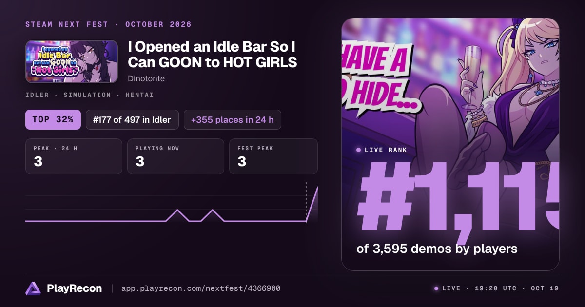 I Opened an Idle Bar So I Can GOON to HOT GIRLS im Steam Next Fest