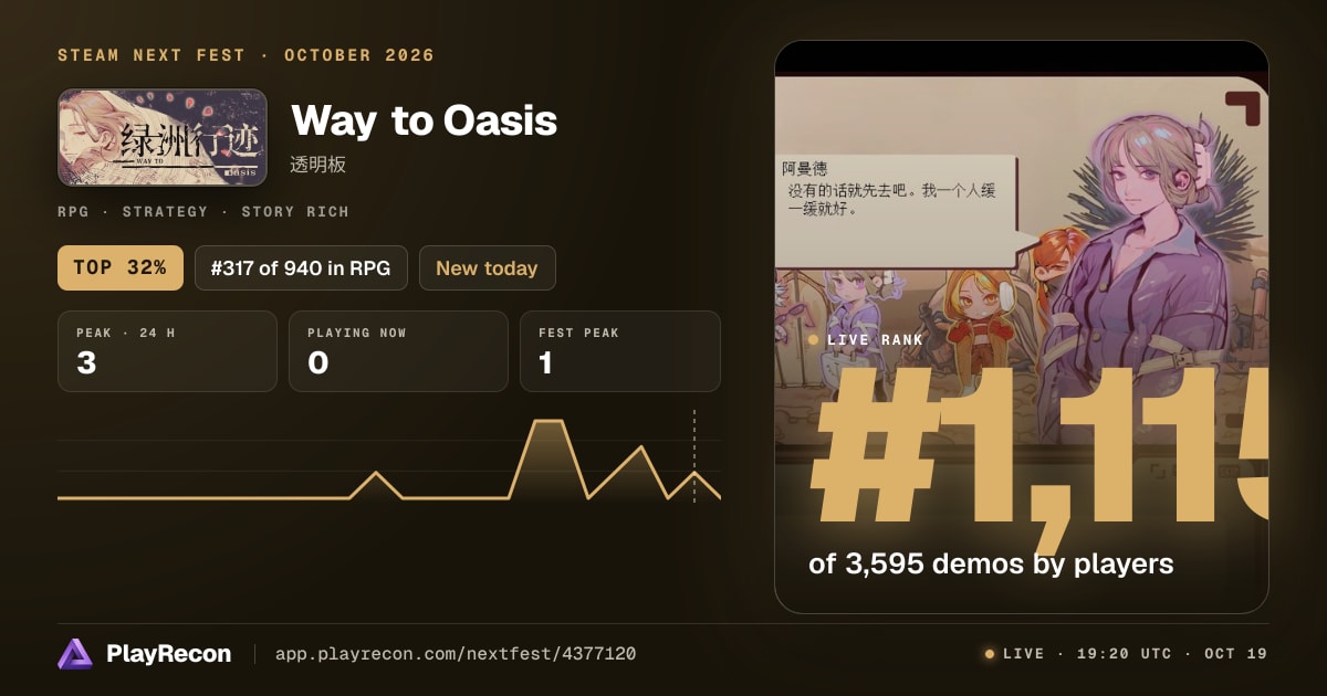 Way to Oasis im Steam Next Fest