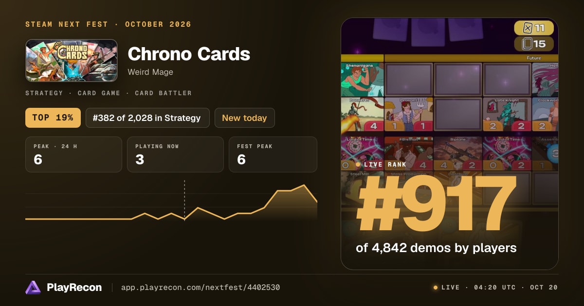 Chrono Cards en el Steam Next Fest