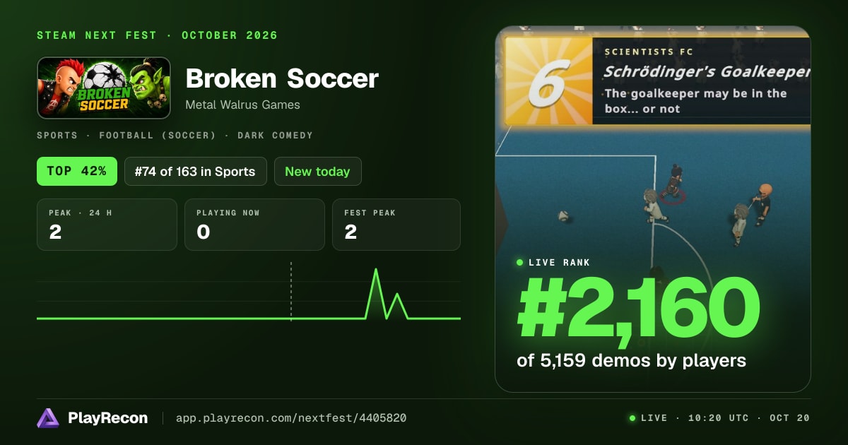 Broken Soccer на Steam Next Fest