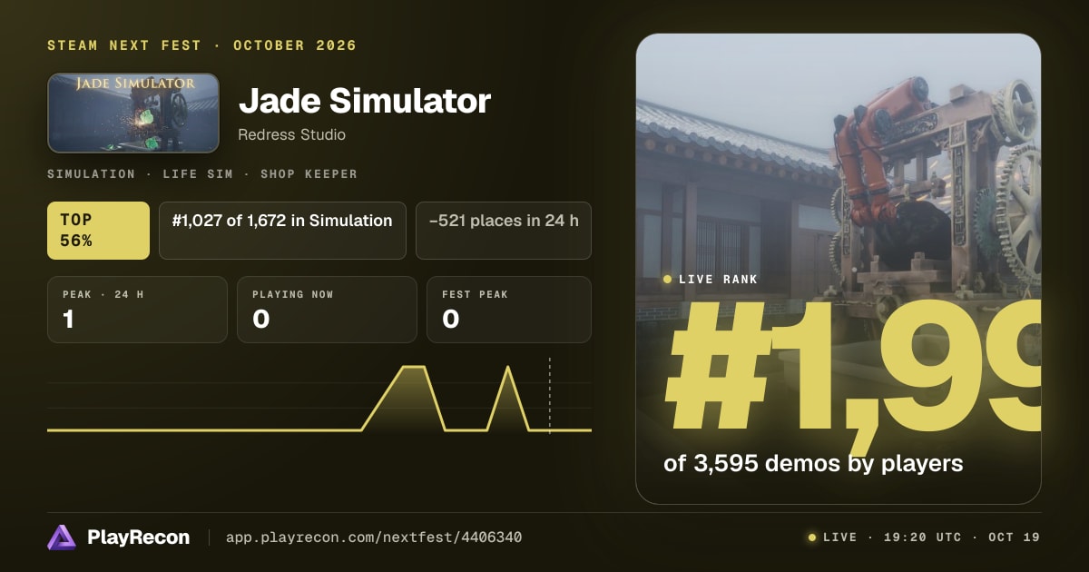 Jade Simulator in Steam Next Fest