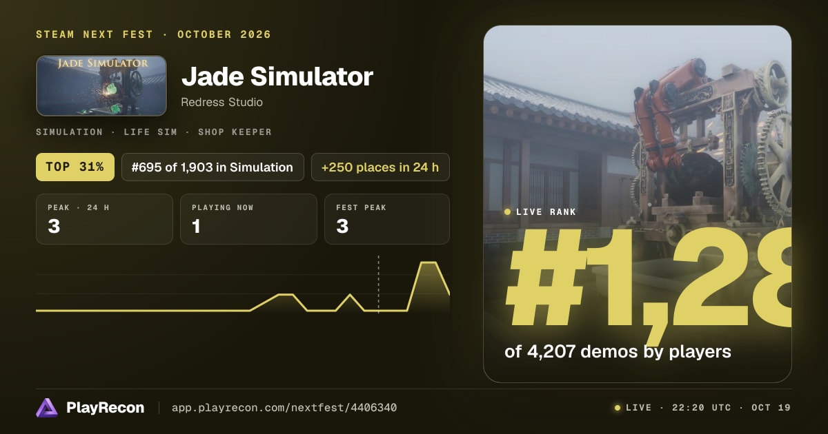 Jade Simulator au Steam Next Fest
