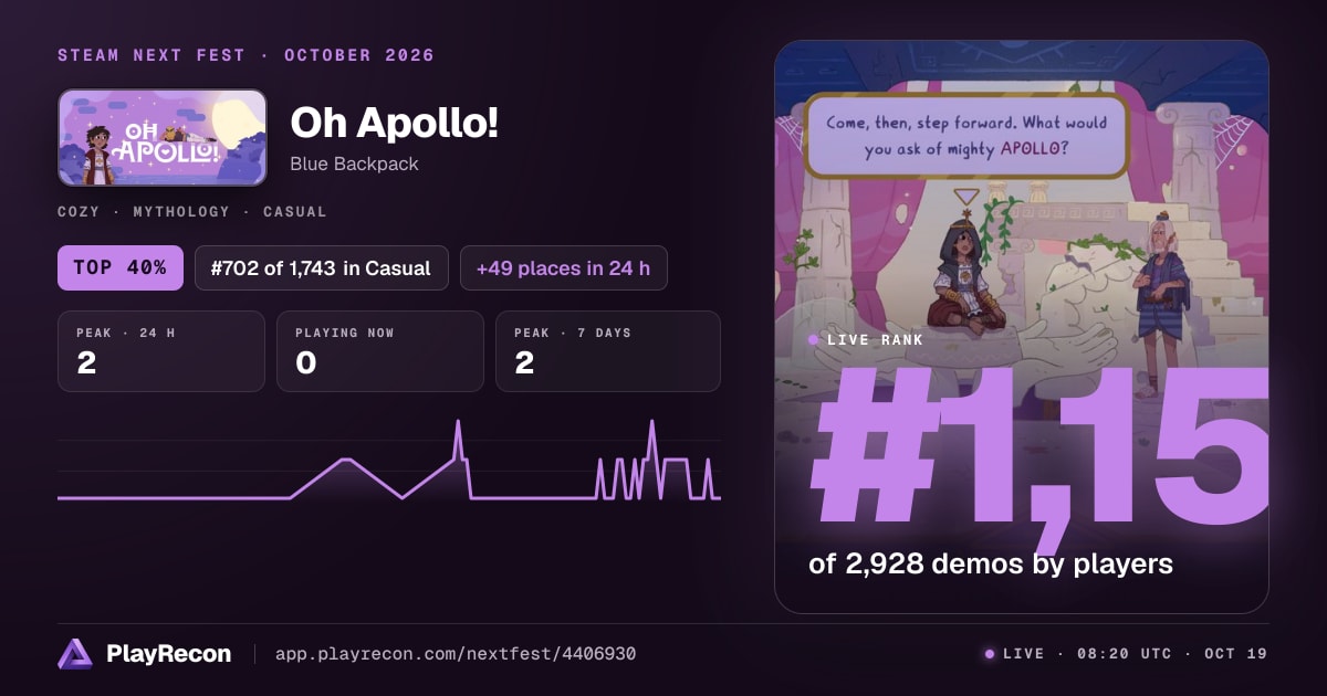 Oh Apollo! allo Steam Next Fest