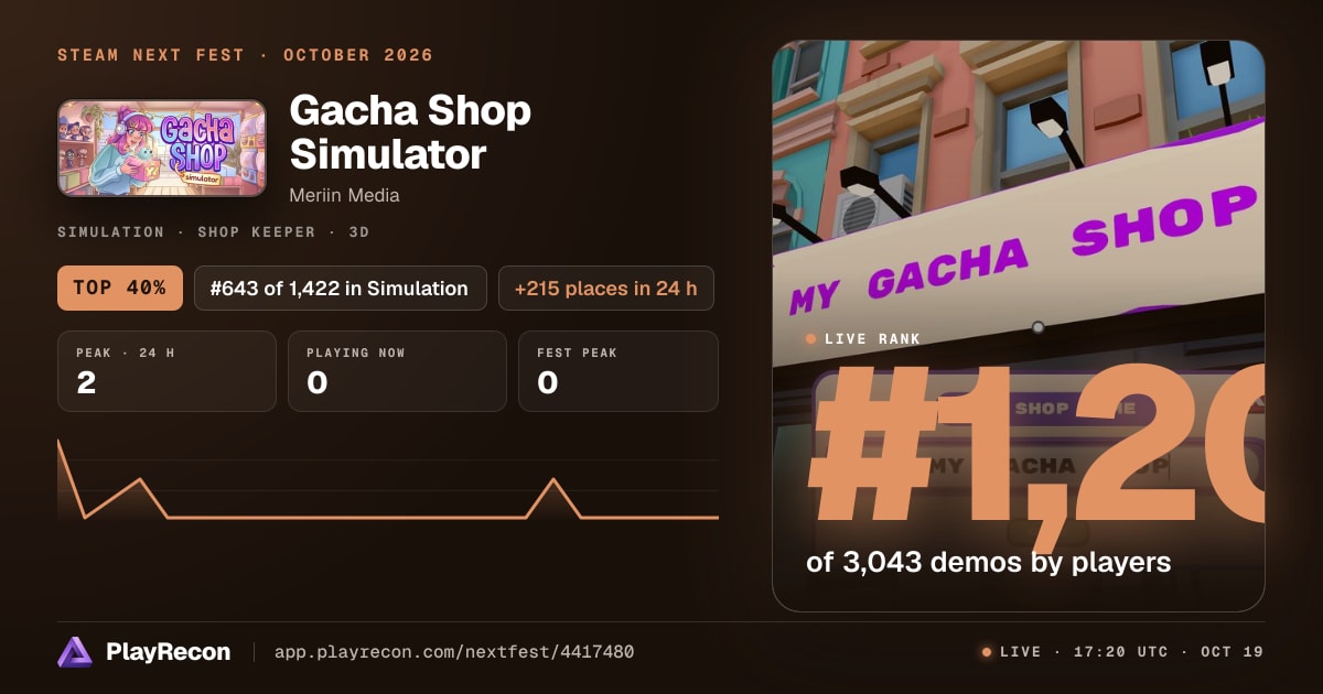 Gacha Shop Simulator in Steam Next Fest