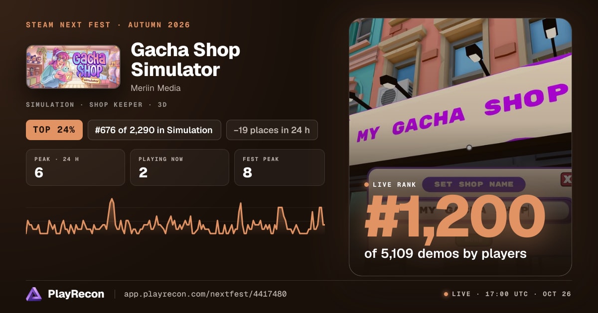 Gacha Shop Simulator in Steam Next Fest