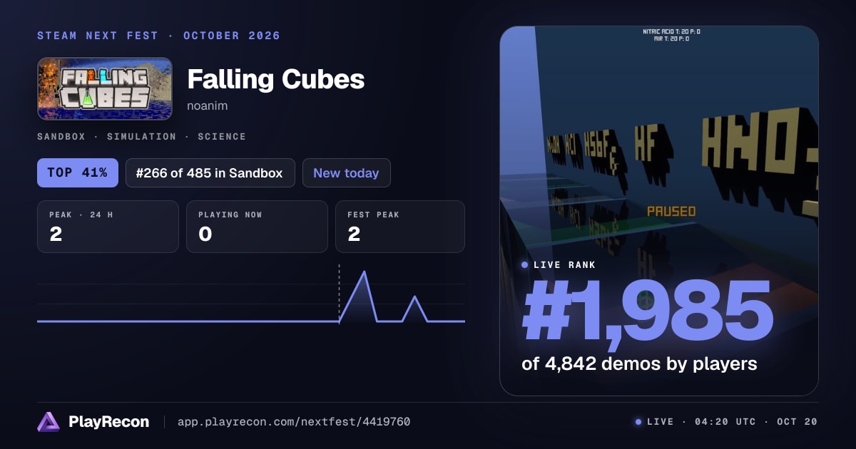 Falling Cubes in Steam Next Fest