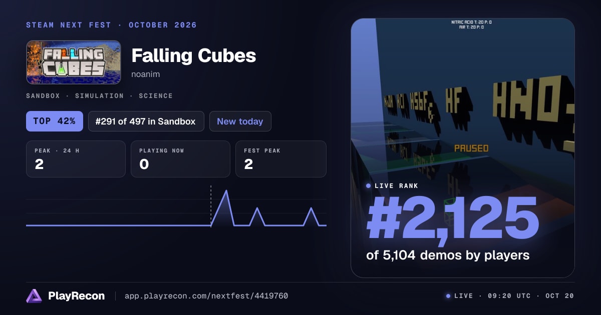 Falling Cubes im Steam Next Fest