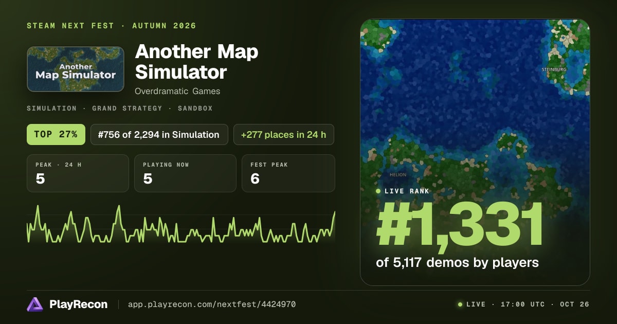 Another Map Simulator allo Steam Next Fest