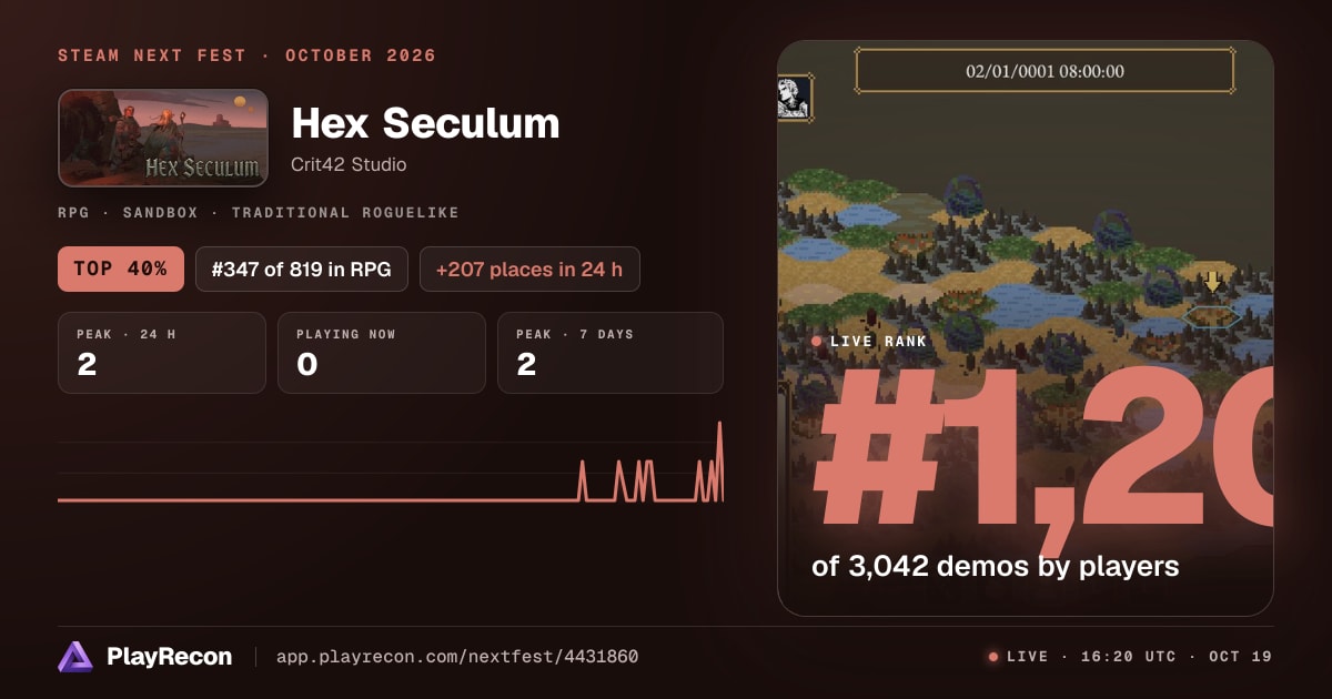 Hex Seculum allo Steam Next Fest