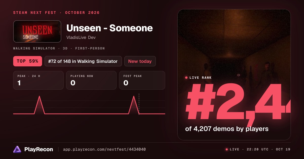 Unseen - Someone im Steam Next Fest