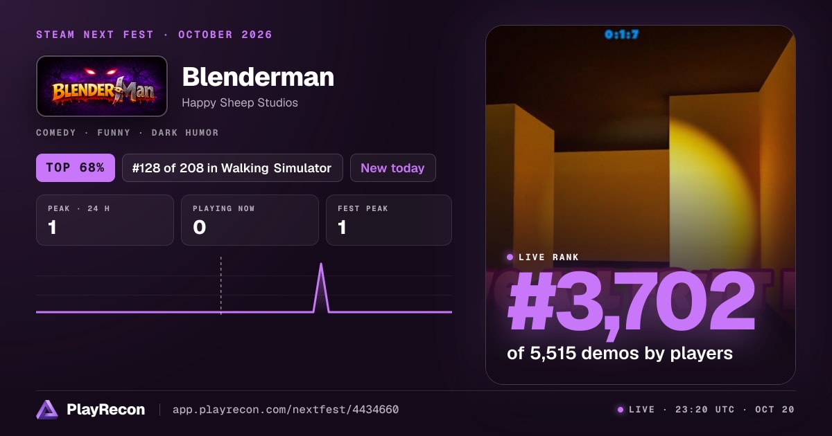 Blenderman allo Steam Next Fest