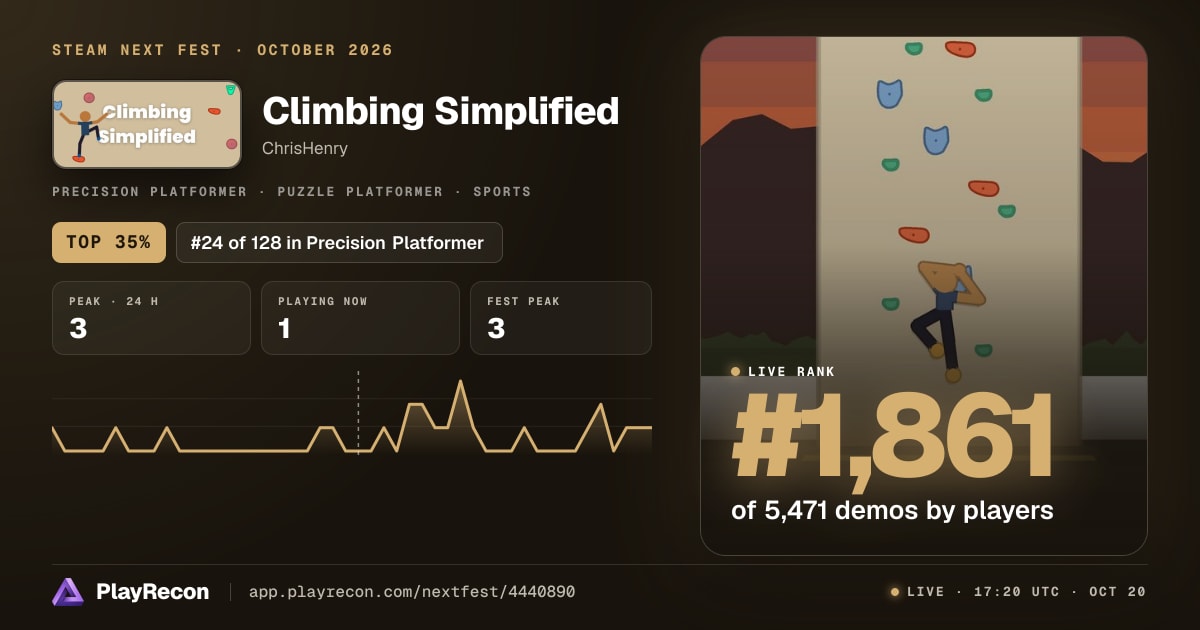 Climbing Simplified in Steam Next Fest