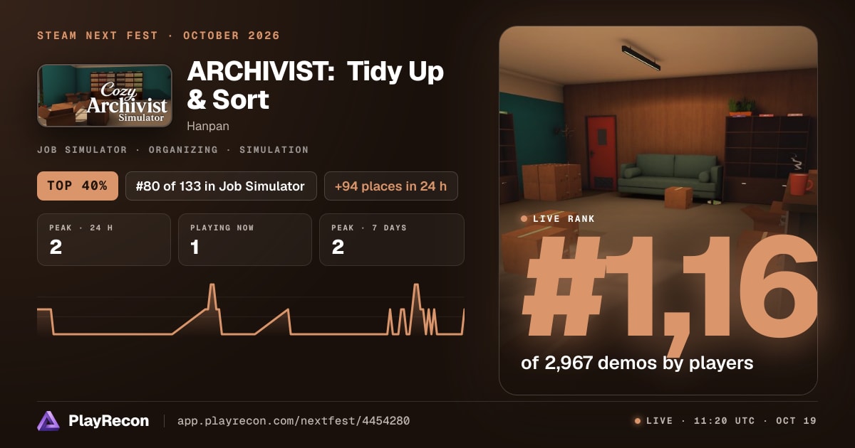 ARCHIVIST: Tidy Up & Sort in Steam Next Fest