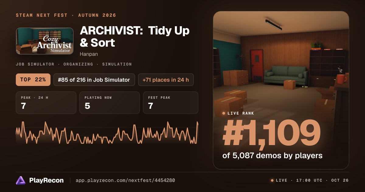 ARCHIVIST: Tidy Up & Sort en el Steam Next Fest