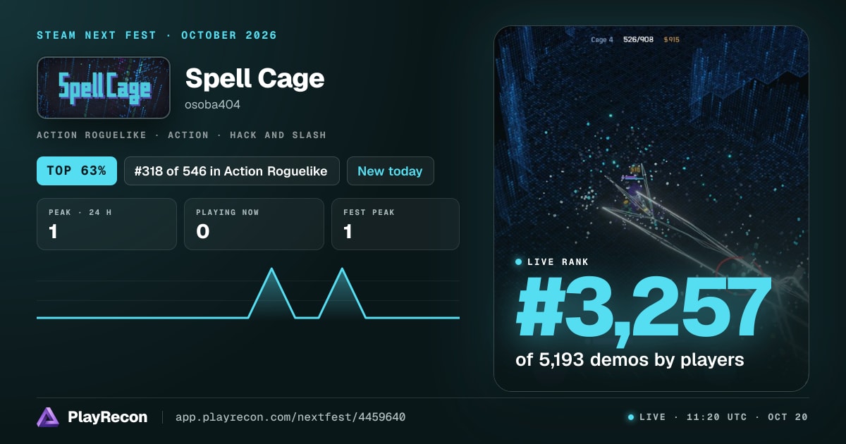 Spell Cage in Steam Next Fest