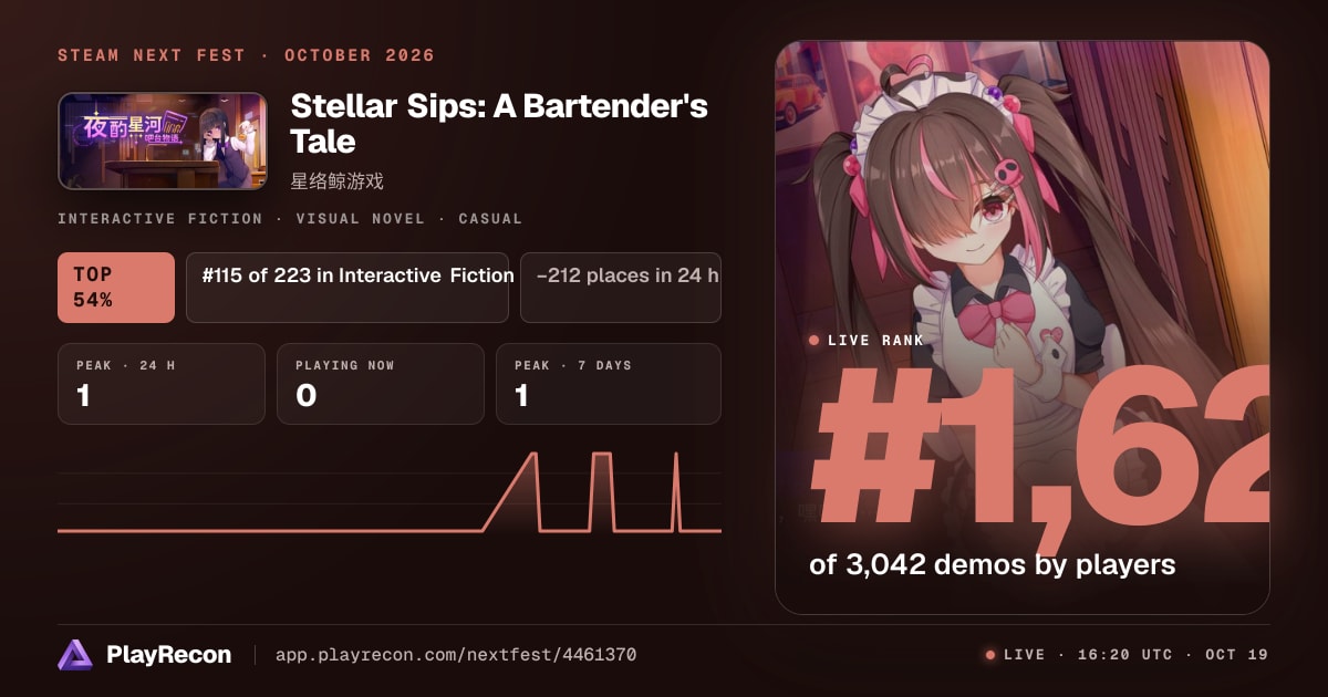 Stellar Sips: A Bartender's Tale im Steam Next Fest