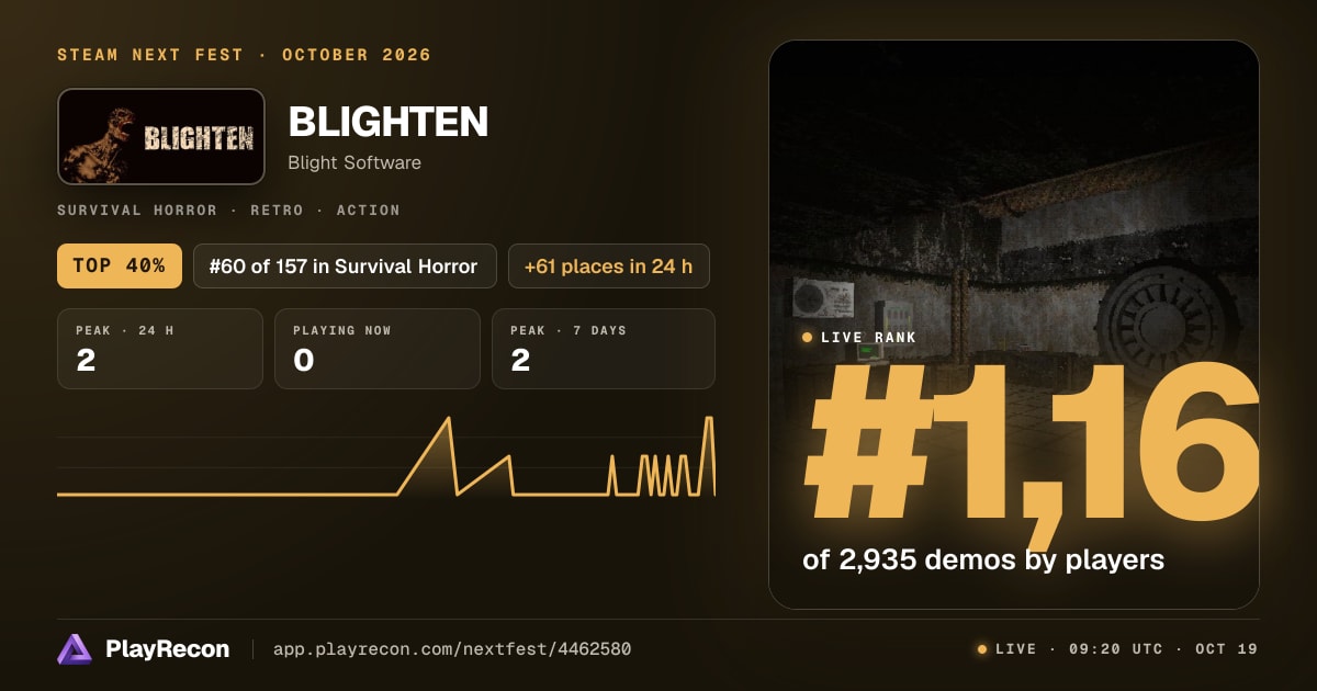 BLIGHTEN in Steam Next Fest