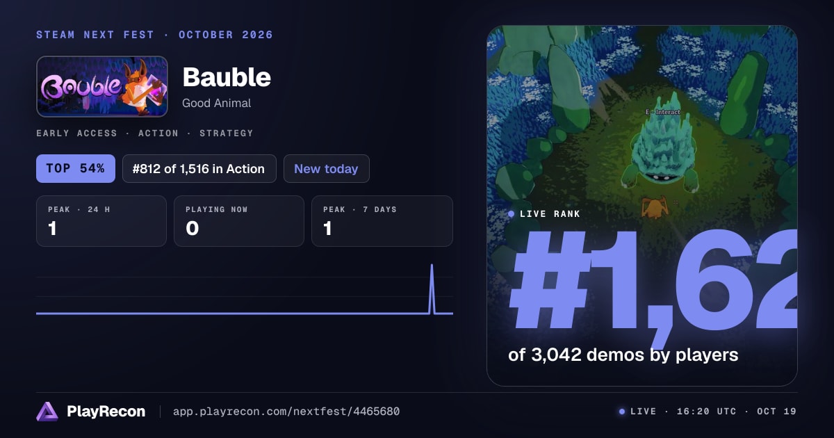 Bauble in Steam Next Fest