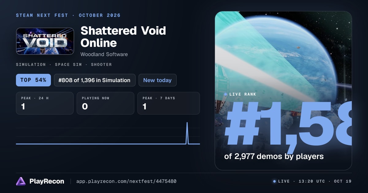 Shattered Void Online en el Steam Next Fest