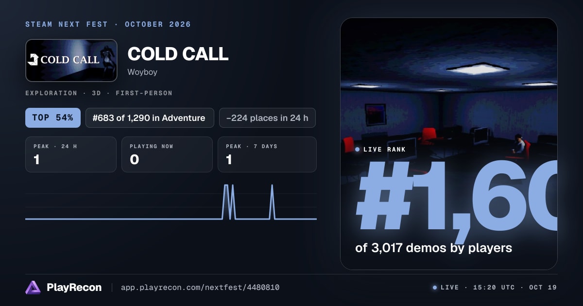 COLD CALL in Steam Next Fest