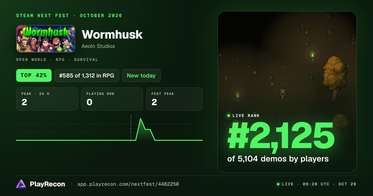 Wormhusk allo Steam Next Fest
