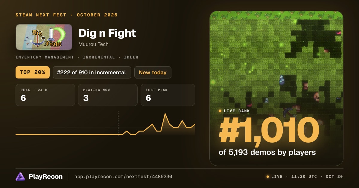 Dig n Fight in Steam Next Fest