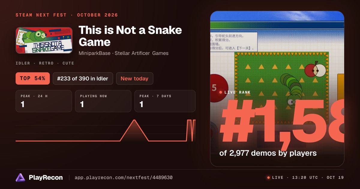This is Not a Snake Game im Steam Next Fest
