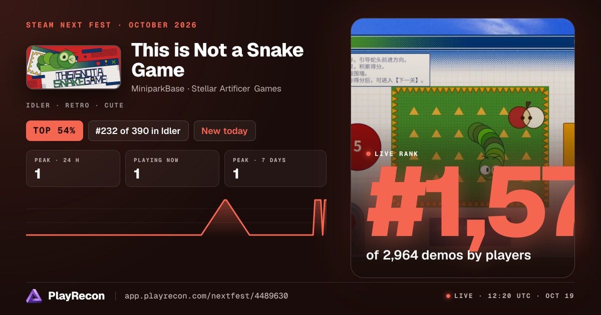 This is Not a Snake Game in Steam Next Fest