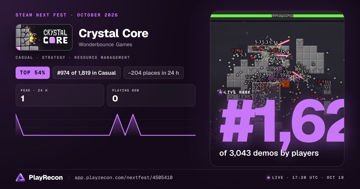 Crystal Core на Steam Next Fest