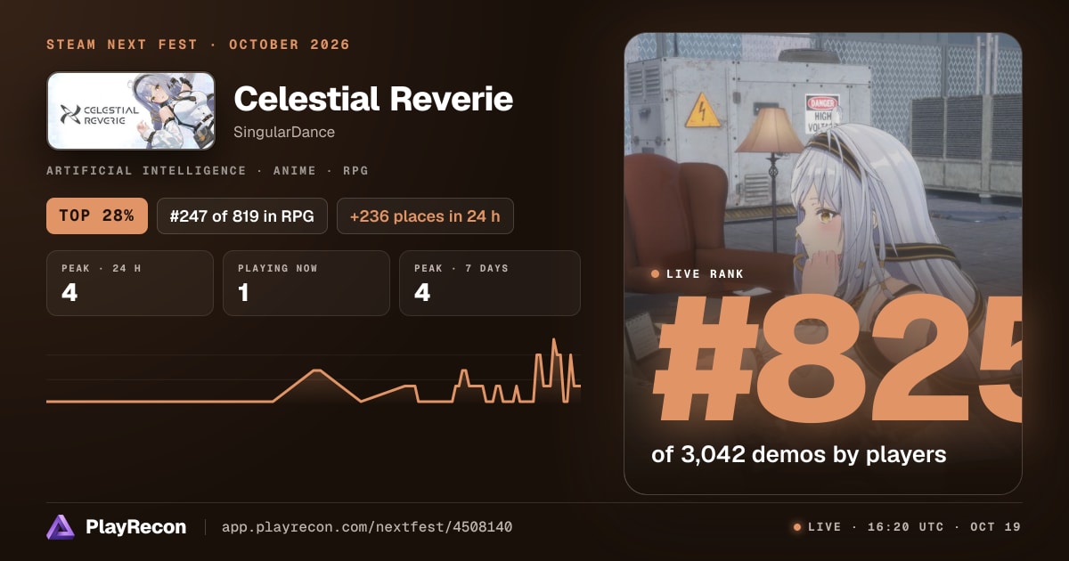 Celestial Reverie in Steam Next Fest