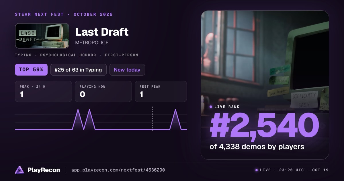 Last Draft im Steam Next Fest