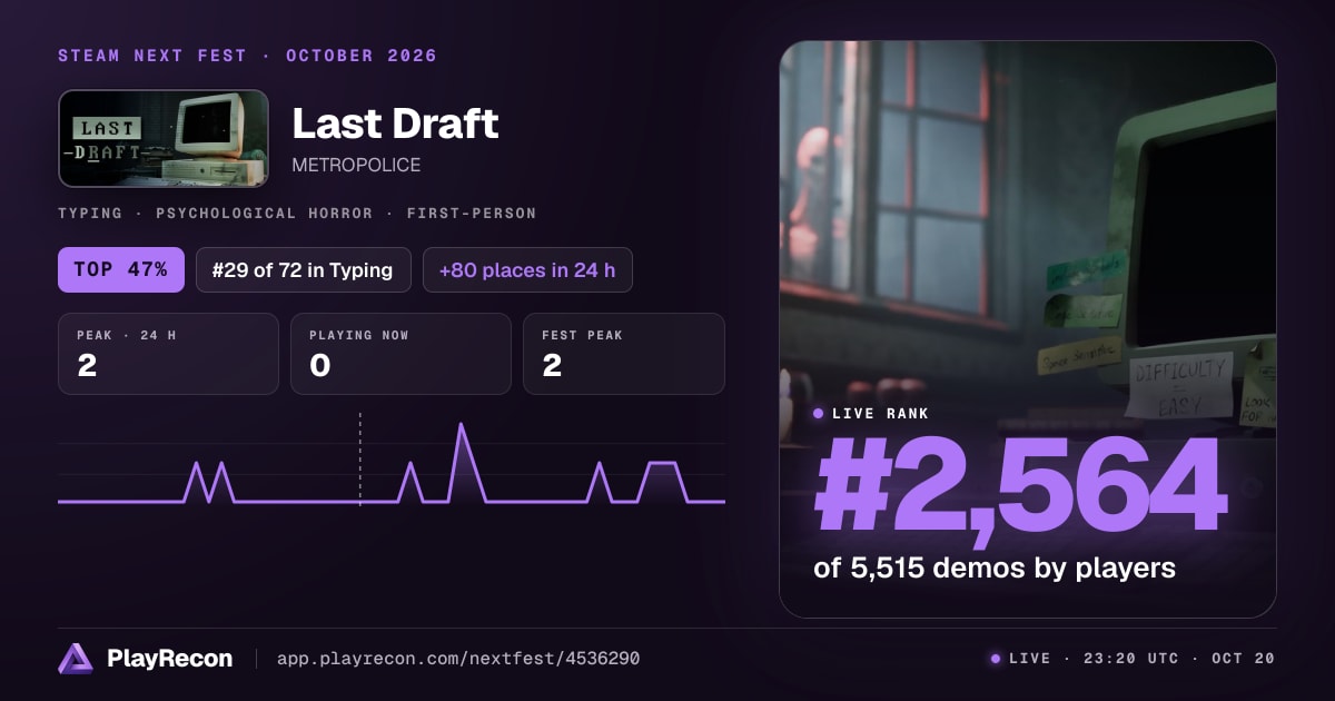 Last Draft in Steam Next Fest